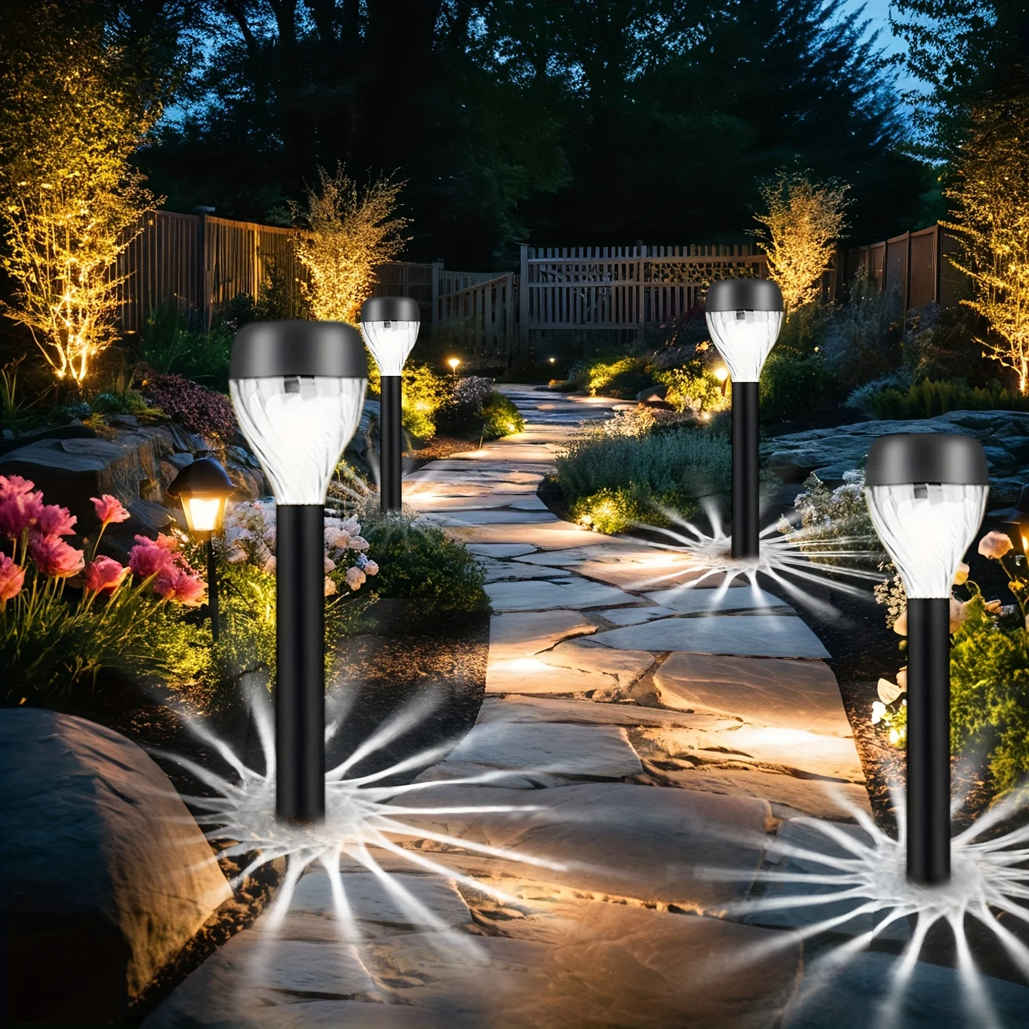 

8Pcs Solar Outdoor New Stick Lamp Lawn Landscape Lamp, Warm Light/White Light Led Lighting Path Lamp, Light and Shadow Lamp, Garden Lamp, Suitable for Path, Sidewalk, Courtyard, Yard, Park