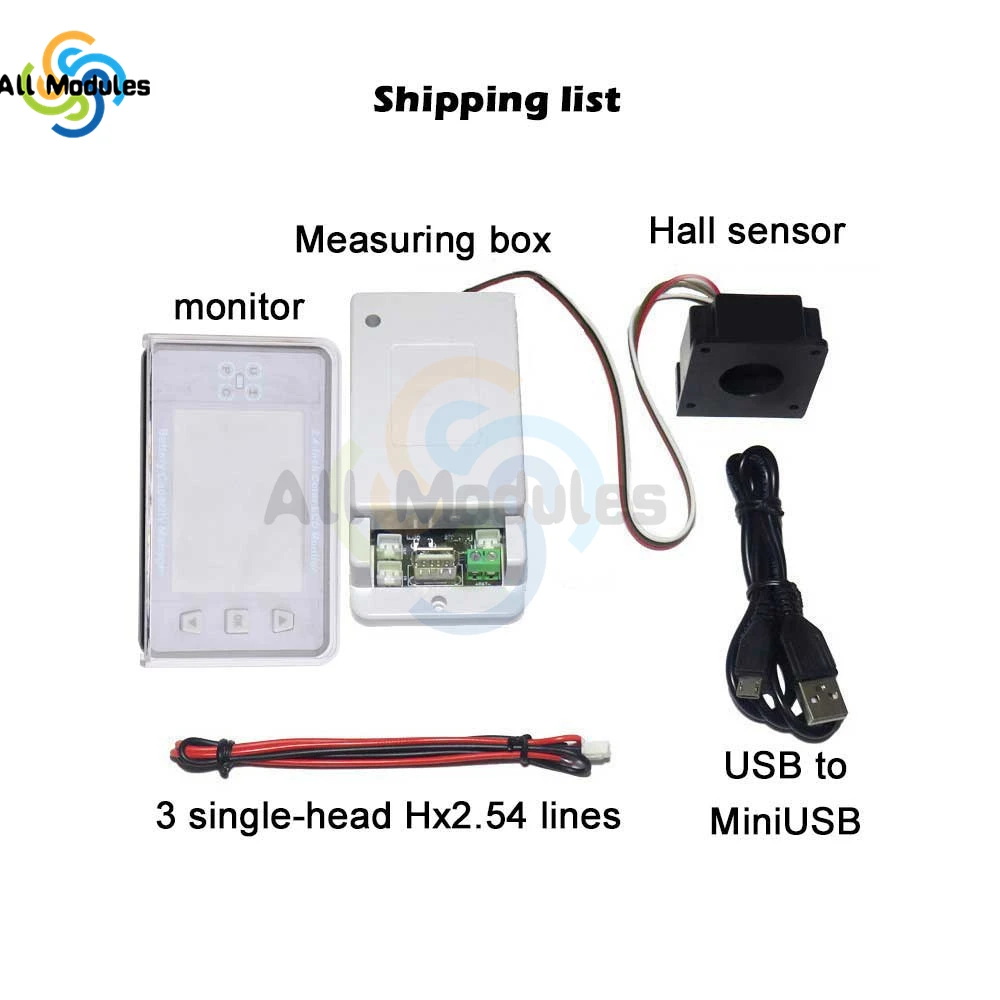 120V 300A 2.4 Inch VAC8810F Wireless Voltage Meter Ammeter Battery Management System Temp Capacity Meter Blueteeth-compatible