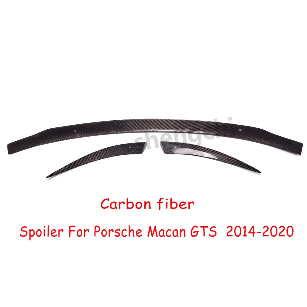 For Porsche Macan GTS Turbo 3 pcs/set Carbon Fiber Rear spoiler duck tail 2014-2020