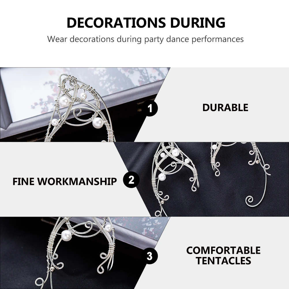 

2 Pcs Elf Earrings Cuff Women Decoration Jewelry Metal Accessories (Copper) for Woman