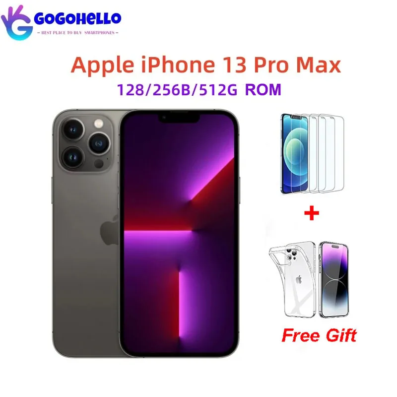 

Original Apple iPhone 13 pro max 128GB/256GB ROM Unlocked 5G A15 Bionic Chip 6.7" OLED Screen With Face ID 12MP Camera NFC