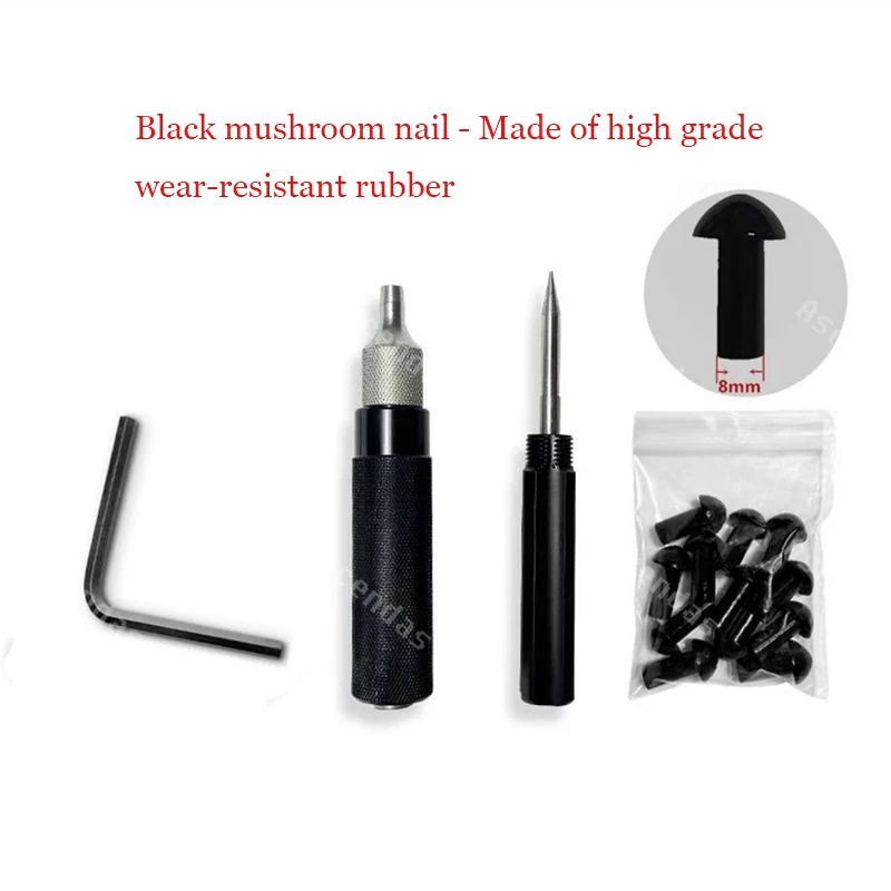 New car motorcycle tire repair plug tool set tire wheel repair kit mushroom plug probe nozzle