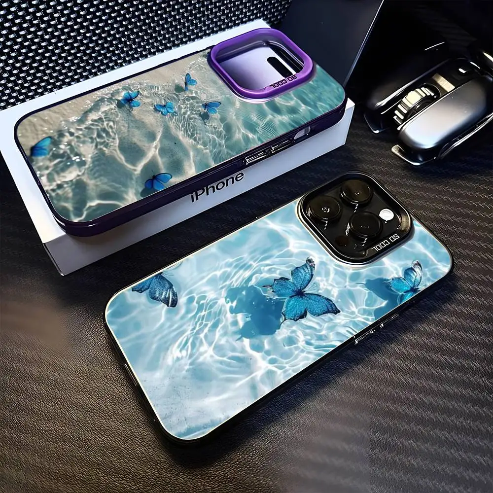 

Fantasy Ethereal Butterflies Water Phone Case For iPhone17,16,15,14,13,12,11 Plus,Pro Max Purple Matte Shockproof Cover