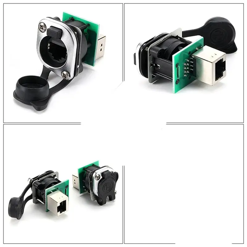 T19C For LED Screen Stage AV For POE Data Installation NE8FDP RJ45 Dual Port Panel Cat6 Shielded Connector