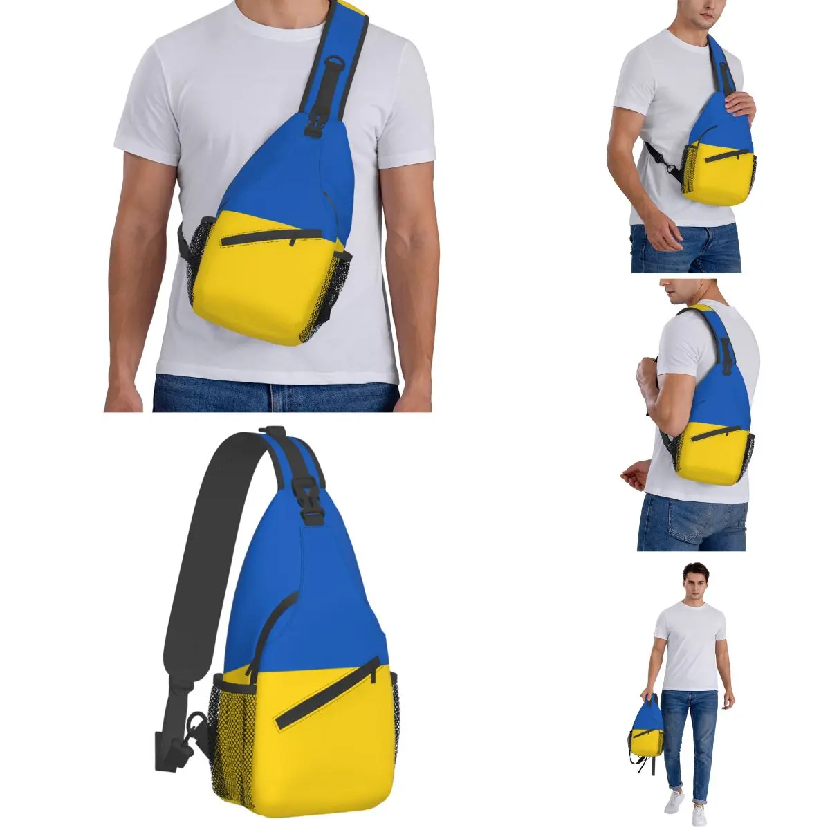 علم أوكرانيا الأوكرانية Crossbody الرافعة حقيبة كول الصدر حقيبة الكتف حقيبة Daypack للسفر التنزه الدراجات حقيبة