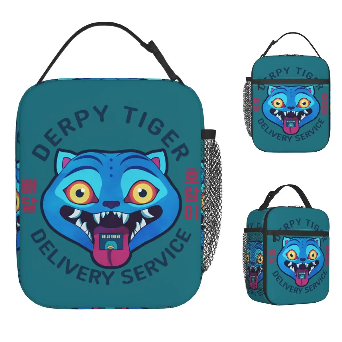 

Derpy Tiger Delivery Service Lunch Bag Demon Hunters Lunch Box Outdoor Picnic Thermal Lunch Bags For Women Oxford Cooler Bag
