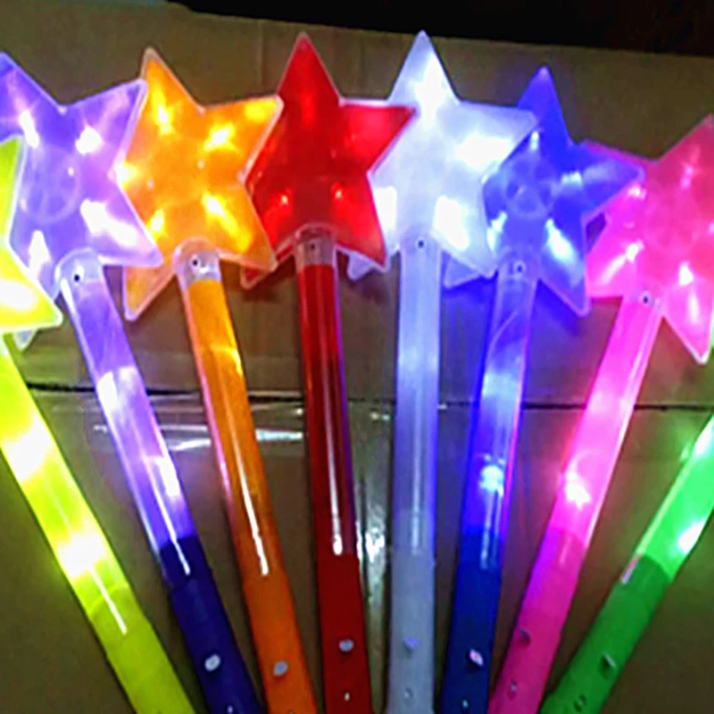 Pentagram Star Glitter Stick Luminous Flat Star Light Stick Concert Cheering Supplies