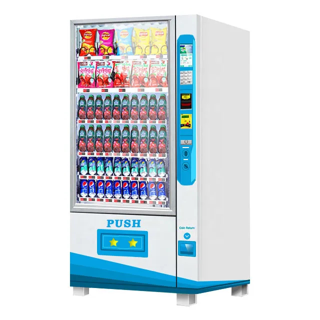 Distributore automatico combinato di snack e bevande di vendita calda Distributore automatico intelligente
