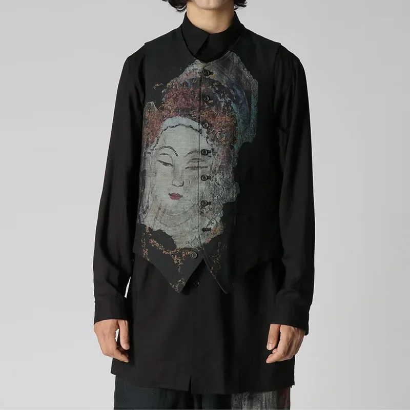 

YOJI OOAK оригинальный дизайн Bobcat повседневный костюм с портретным принтом Masaka ITO Hideaki в полоску сзади