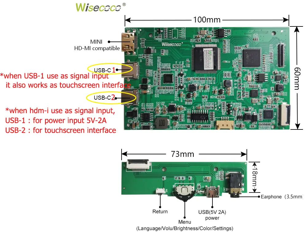 Imagem -05 - Wisecoco-tela Lcd Ips Full hd com Painel de Toque Integrado Mipi Driver Board pc Portátil Raspberry pi Ps4 Xbox Polegadas 1920x1080