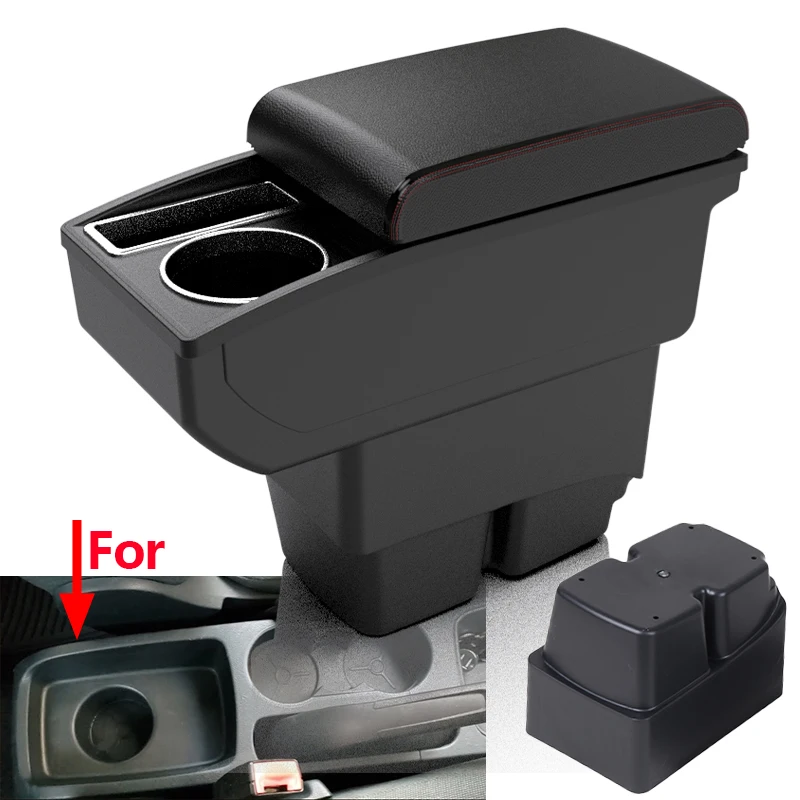 

For Ford Fiesta Mk7 Car Interior Seat Storage Box Center Console PU Leather Armrest Organizer 2009-2017 Car Interior Accessories