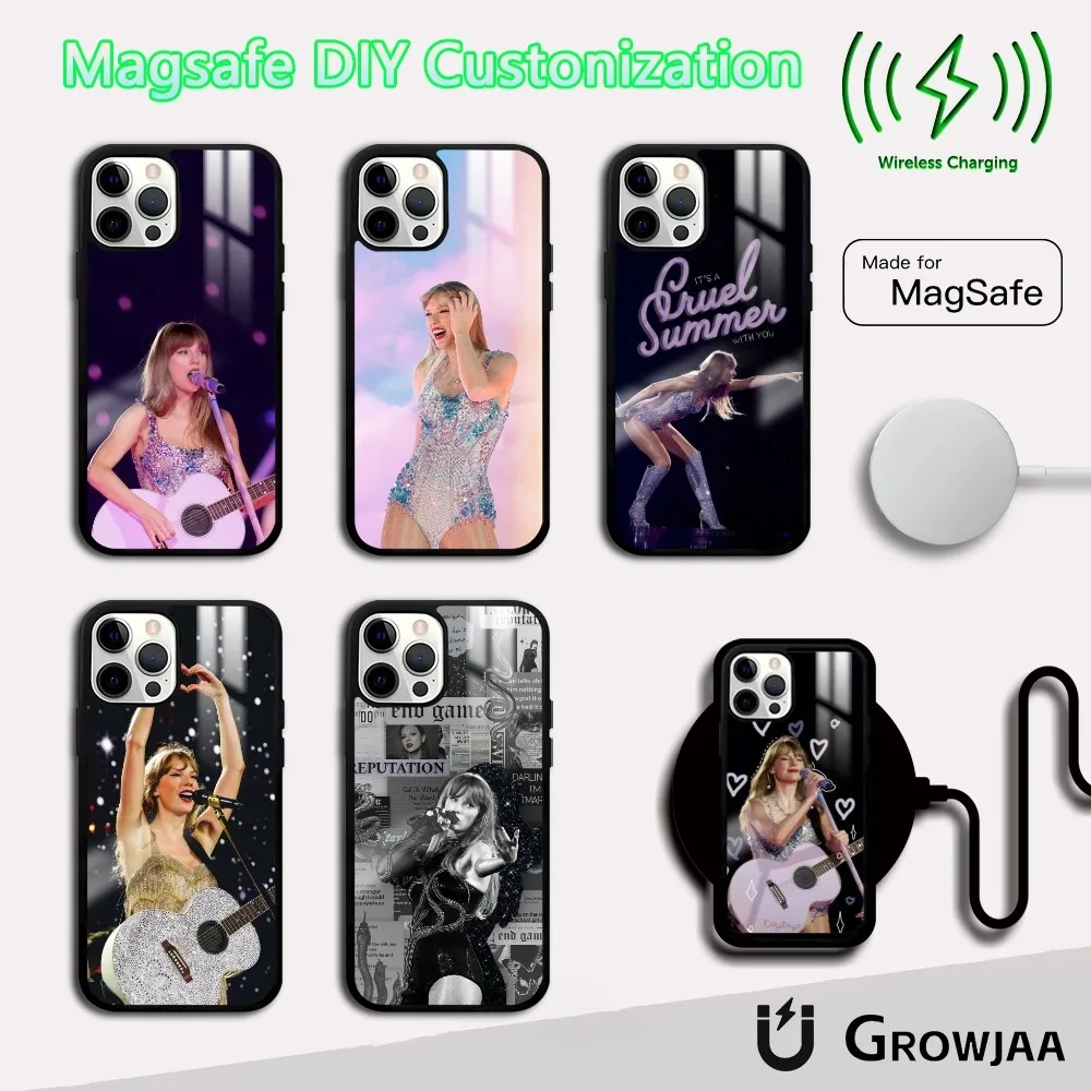 T-Taylor SwiftS Singer Lover Phone Case For IPhone 16 15 14 13 12 11 Pro Max Plus Mini Magsafe Mirror Wireless Magnetic Funda