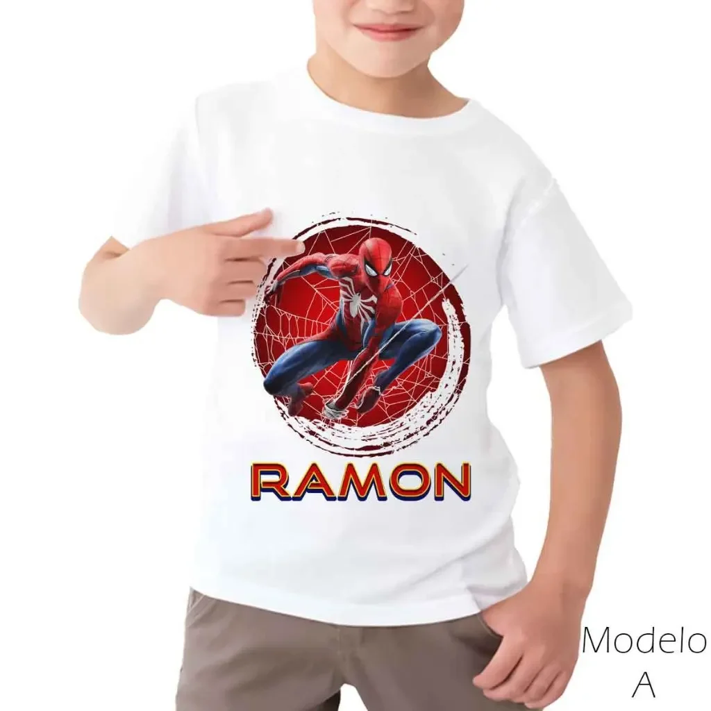 

2025 Spiderman T-shirt Spiderman Superhero Kids Shirt Boys T-shirt Girls Party T-shirt Overalls Kids Fashion Tops T-shirt