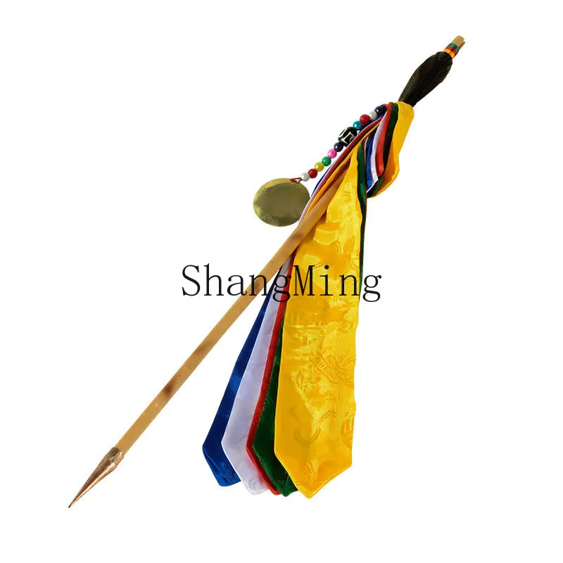 

PYH Lucky Flag Lotus Master Fortune Sword Colorful Tantra Dharma Artifact Tin Staff Mirror Five-color Flag Cloth