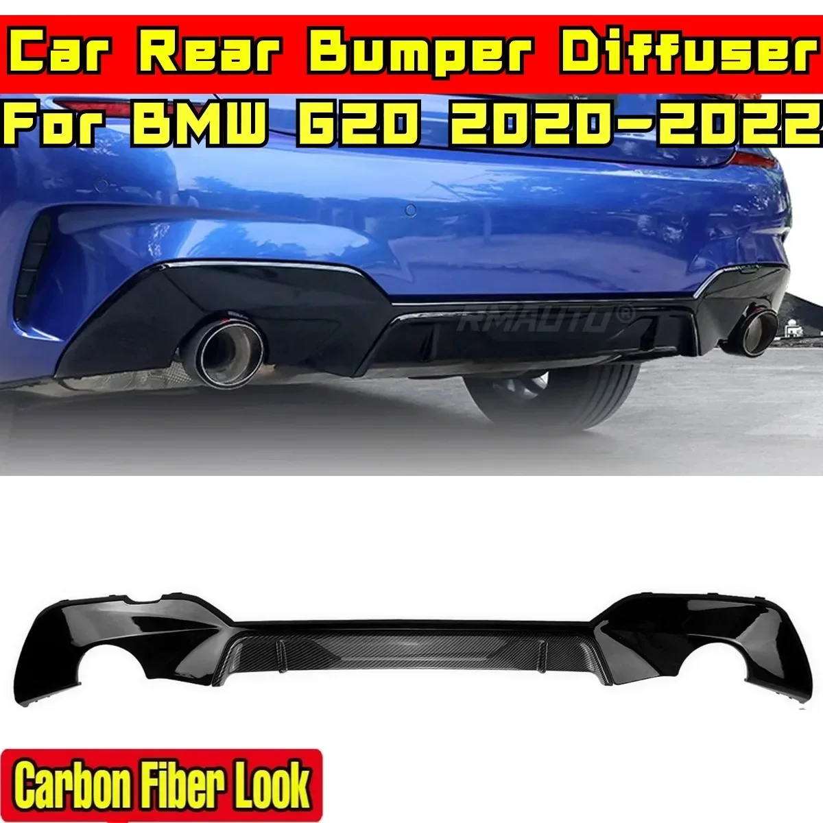 

BMW G20 Rear Bumper Lip Carbon Fiber Look MP Style Car Rear Bumper Guard Splitter Car Accessories For BMW G20 2020-2022 Body Kit