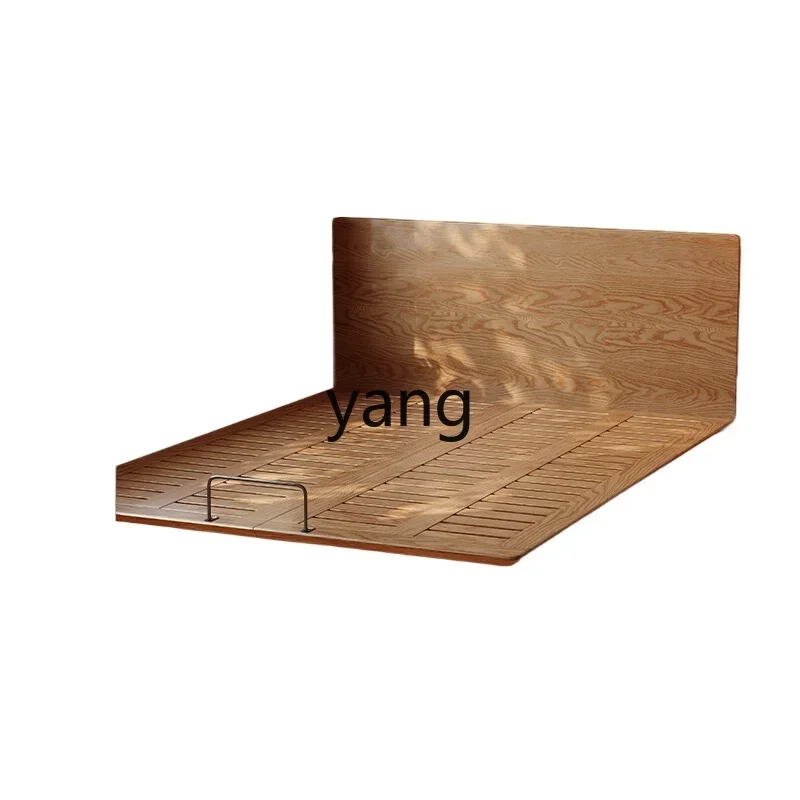 LH ultra-thin suspended bed row skeleton tatami no bedside ash wood solid wood floor bed