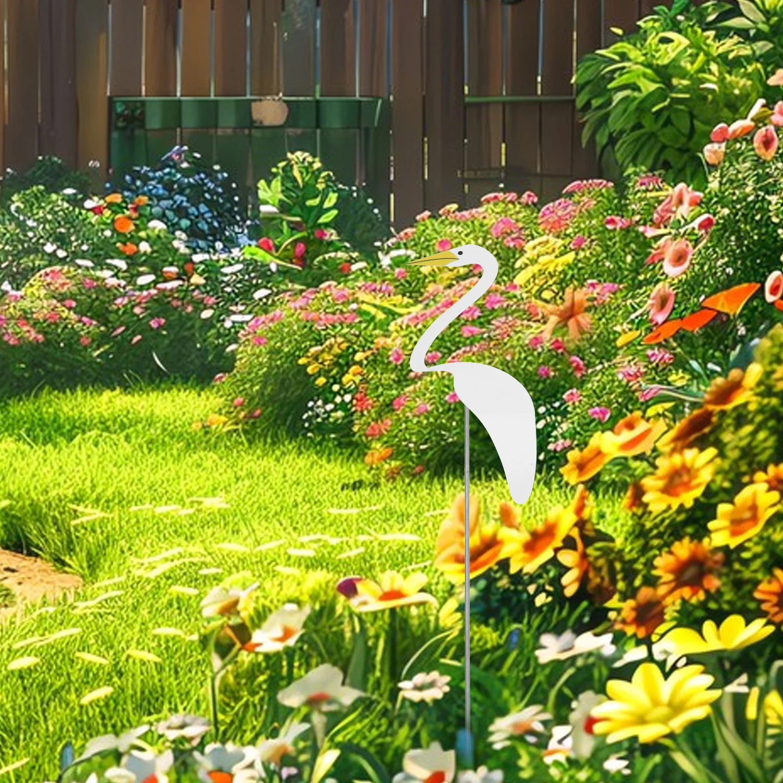 

1Pcs Rotating Flamingo Garden Ornament Fun Outdoor Yard Decoration for Parties Courtyard Lawn Photo Props Beach Picks