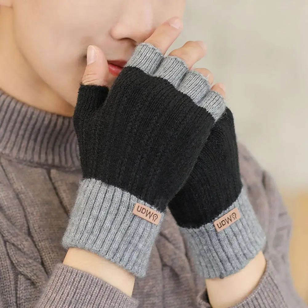 

Everyday Use Typing Gloves Plush Half Finger Gloves for Fall Winter Windproof Warm Writing Typing Student Gloves Indoor Outdoor