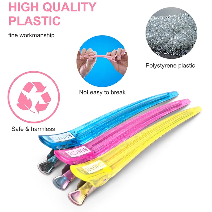 

12pcs Rainbow Color Salon Hairdressing Clips Professional Hairdresser Hair Cutting Layered Hairpins Barbershop Home Styling Tool
