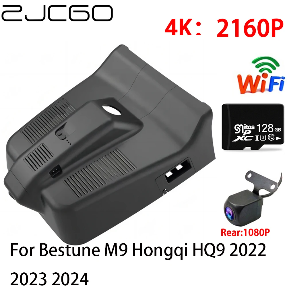 ZJCGO 2K 4K Car DVR Dash Cam Wifi Front Rear Camera 2 Lens 24h Parking for Bestune M9 Hongqi HQ9 2022 2023 2024