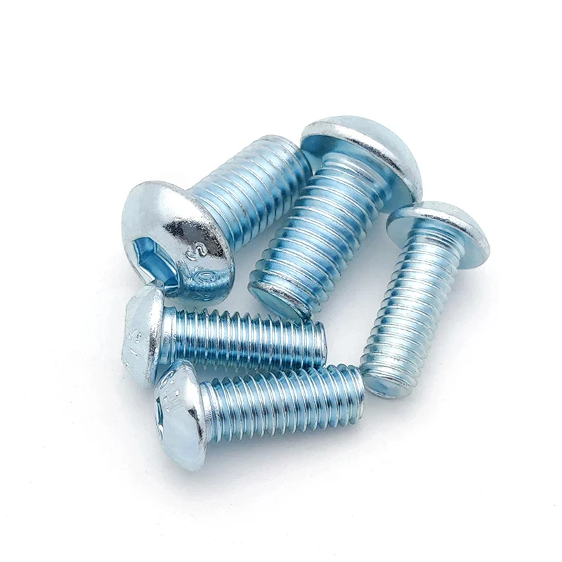 

M3-M12 10.9 Grade White Zinc Plated Hex Socket Button Head Cap Screws / ISO7380 Carbon Steel Allen Bolts A2-70