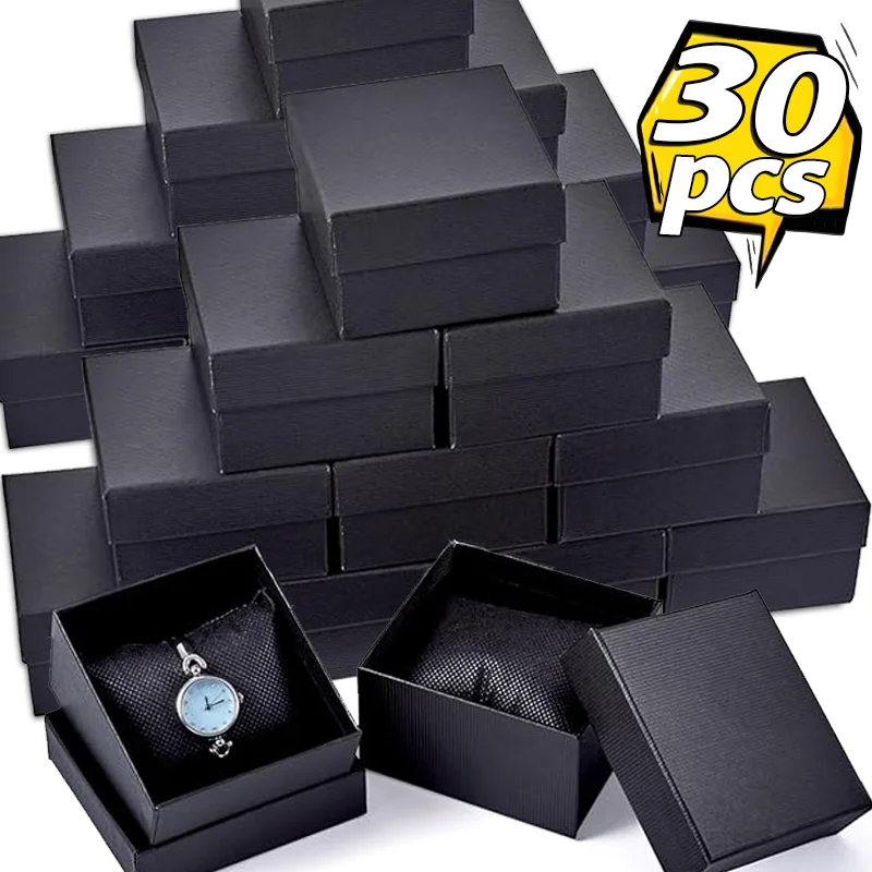 Caja de almacenamiento de regalos cuadrada de cartón de papel para pulsera de reloj, embalaje de diaplay de relojes simples, venta al por mayor, 5-30 Uds.