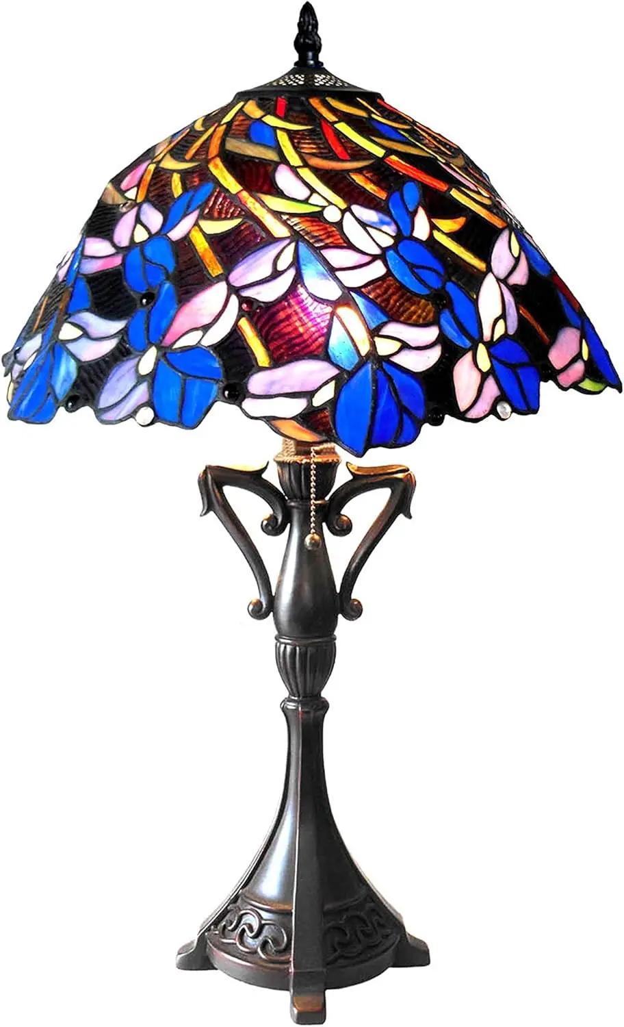 

CH18052BF19-TL2 Natalie Tiffany-Style Iris Table Lamp with 19" Shade, 26 x 19 x 19, Multicolor