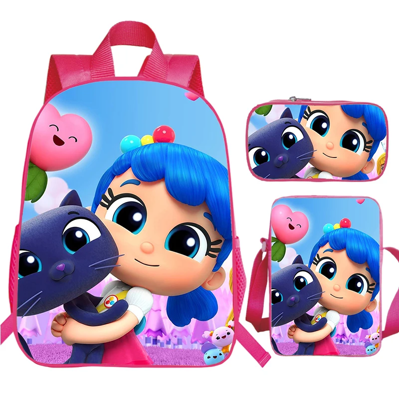 Stampa 3D True and the Rainbow Kingdom zaino per ragazze 3 pezzi Set bambini grande capacità Pink Bookbag Anime School Bags Mochila