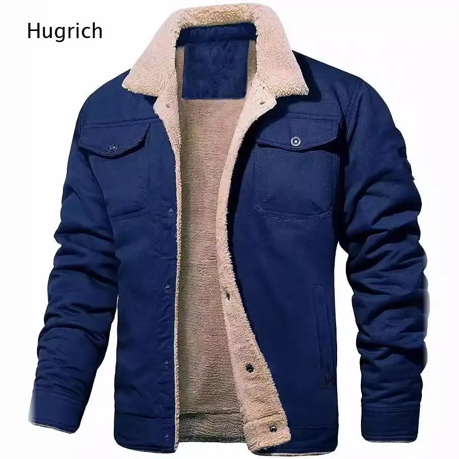 Black Sherpa Lined Trucker Jacket Mens Fleece Collar Warm Winter Outdoor Work Casual Coat