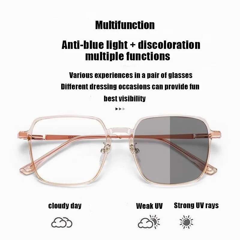 نظارات شمسية كلاسيكية مستوحاة من Wayfarer Big Square Photochromic خيار UV400 للجنسين