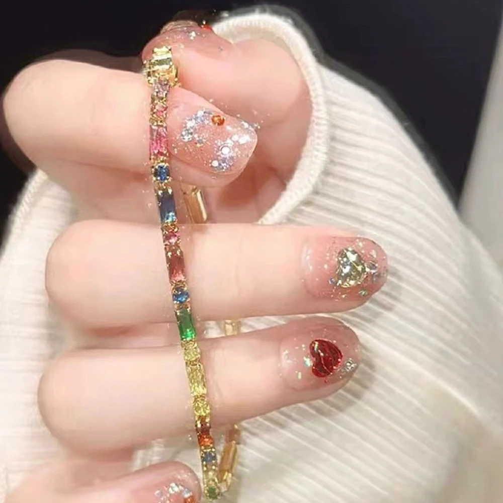 تصميم فاخر ملون الزركون سلسلة سوار للنساء الكورية الإكسسوارات هدية رائعة لمجوهرات الزفاف الطرف #4