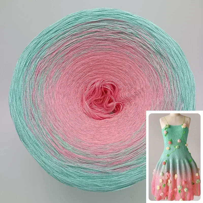 300g Cotton Lace Mixed Strand Hand Wound Cake Thread Gradient Section Dyed Milk Cotton Shawl Scarf Sweater Thread