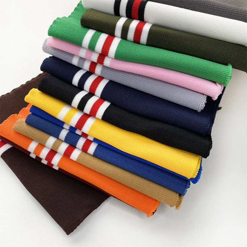 Ribs 14*86 cm Fine tattoo stretch striped striped knitted fabrics for DIY sewing belt cuffs, neck straps, jacket bottom