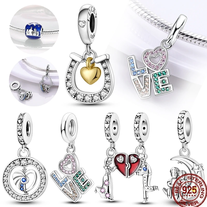 

925 Sterling Silver Love Blessing Diamond Love Family Friendship Love Charm Beads Suitable For Pandora 925 Original Bracelet Diy