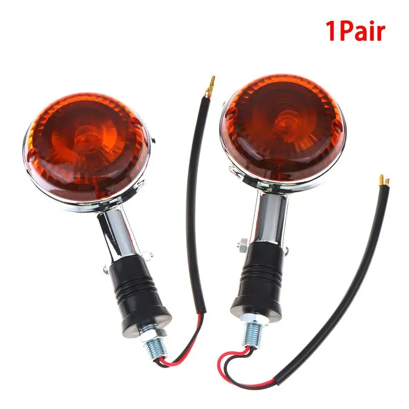 1 Pair IP67 Waterproof Motorcycle Turn Signal Light Bright Amber Indicator Lamp for XV250 XV400 Motorcycle Retrofit