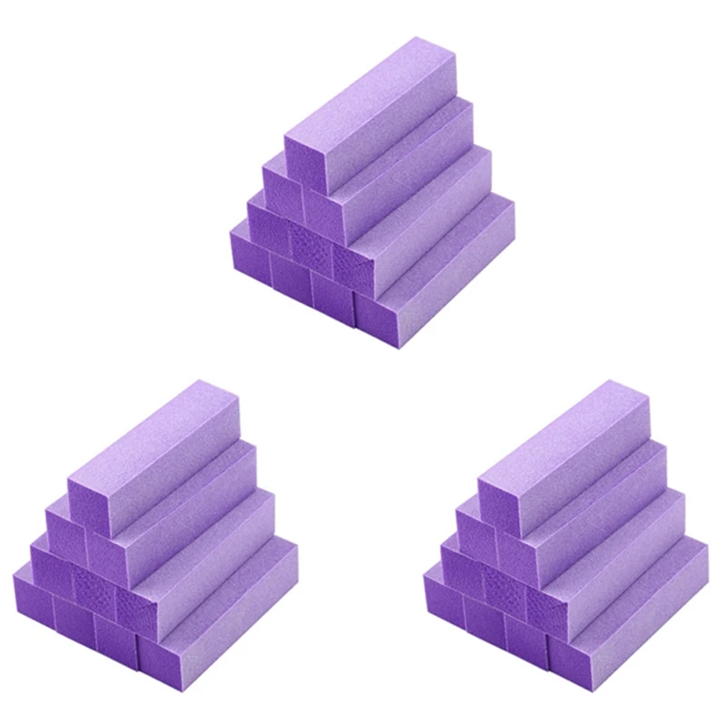 

30X Buffing Sanding Buffer Block Files Acrylic Pedicure Manicure Nail Art Tips (Color: Purple)