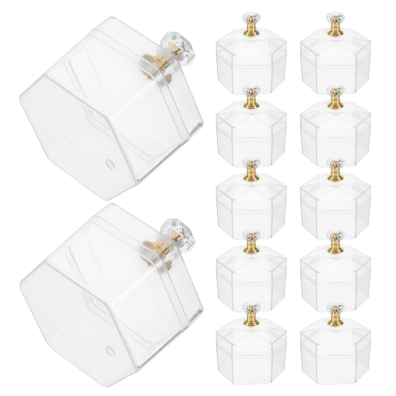 

12Pcs Hexagon Clear Candy Boxes Plastic Wedding Favor Containers Small Party Treat Boxes Baby Shower Birthday Classroom