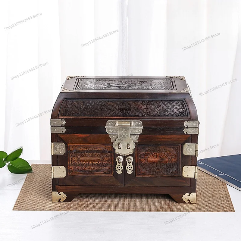 For the bright red sandalwood Chang'e moon-flying jewelry box, rosewood jewelry box, wedding gift hand-ornament box