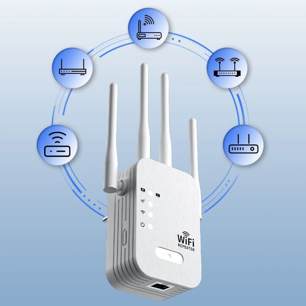 NEW 1200Mbps WiFi Repeater Wireless WIFI Extender WiFi Booster 5G 2.4G Dual-band Network Amplifier Long Range Signal WiFi Router