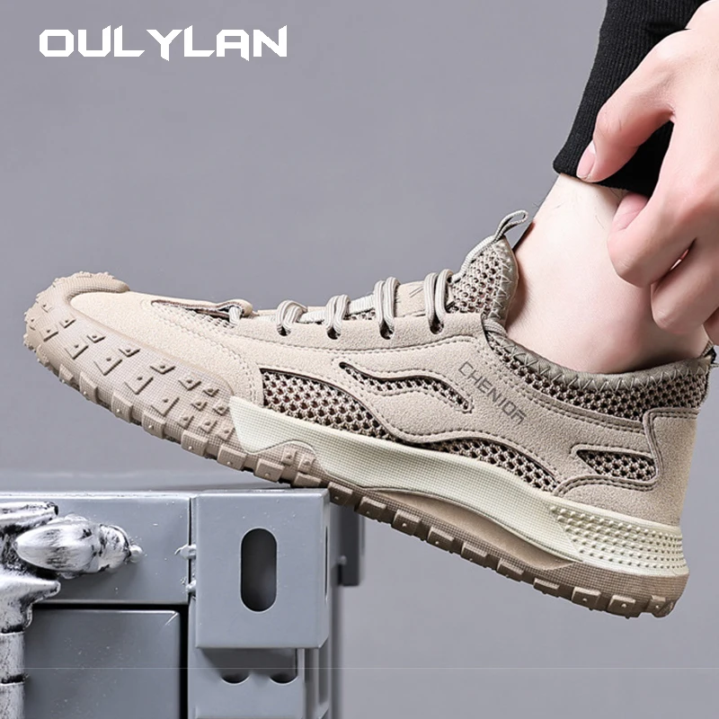 2024 Summer New Men's Outdoor Sports Casual Shoes Non-slip Wear Sports Shoes Breathable Mesh Surface Fashion Running Shoes Men