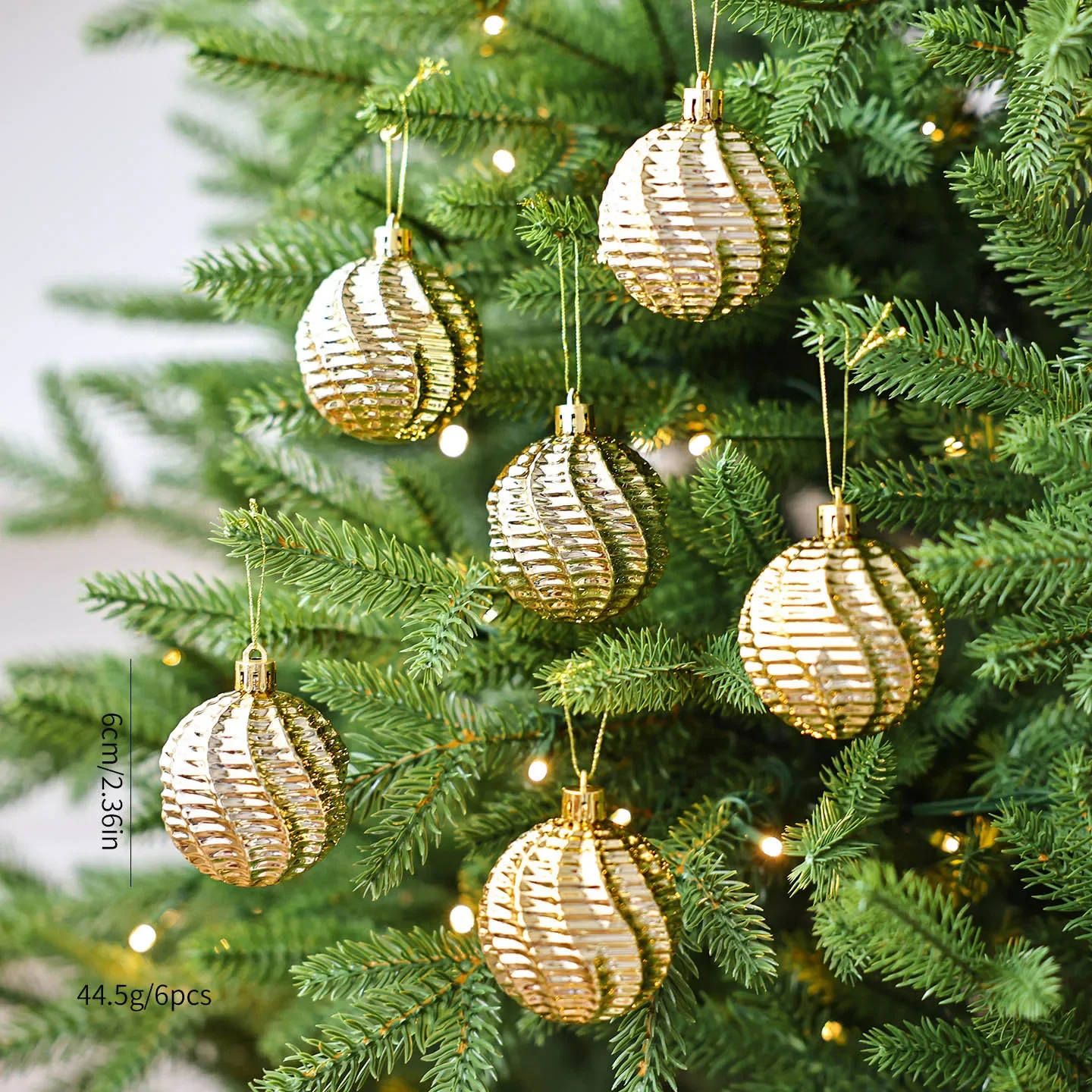 6.0*6.0*6.0cm Christmas Ball Ornaments Electroplated Ornaments 6cm Diameter Festive Decor Shiny Reflective Finish