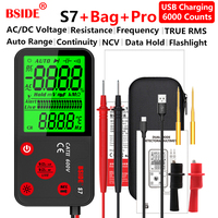 BSIDE USB Charge Multimeter Digital AC DC Voltage Tester 6000 Counts Auto Range LCD 3.5 inch True RMS Smart Voltage Tester Tool