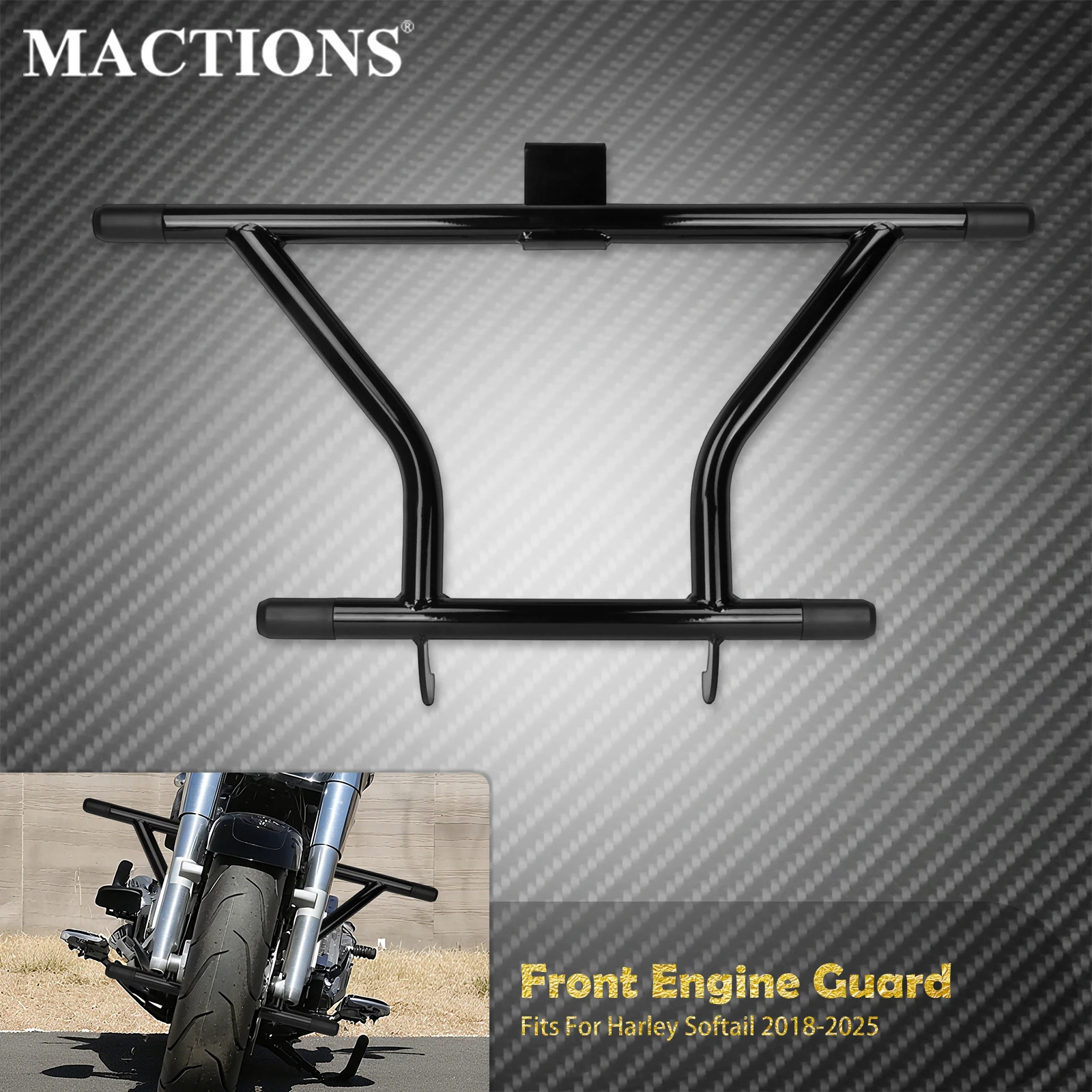 Motorcycle Front Crash Bar Highway Footpeg Engine Guard Protector Bumpers For Harley Softail Fat Boy Low Rider Breakout 2018-24