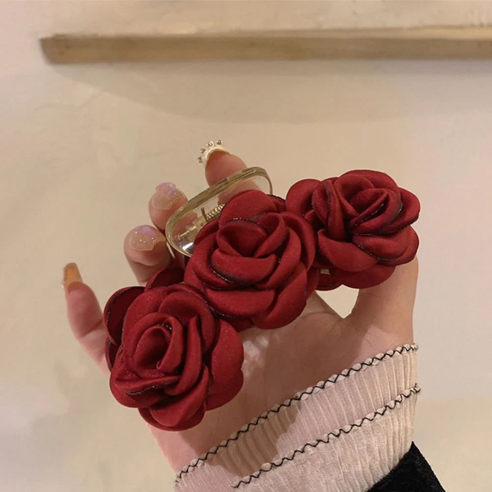 

2pcs Camellia Flower Clips For Women Non-Slip Jaw Clip Hair Claws Portable Hair Accessories Barrettes For Shower Styling