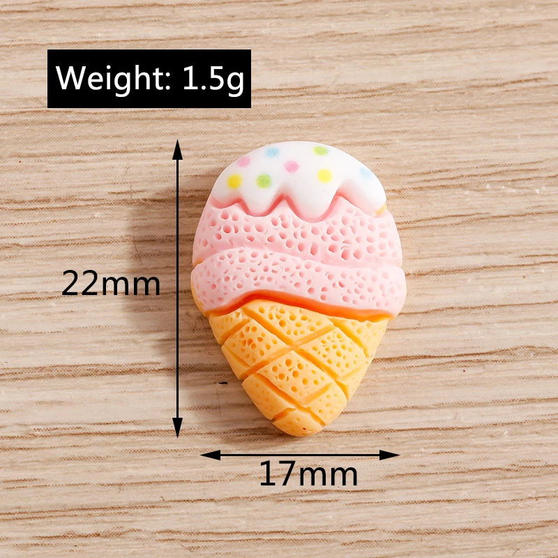 Tusember 10 Stück Harz-Lebensmittel-Anhänger, Dessert-Eiscreme-Kuchen-Donuts, flache Rückseite, Anhänger für Armbänder, Halsketten, Ohrringe, Schmuckherstellung – Detail 4