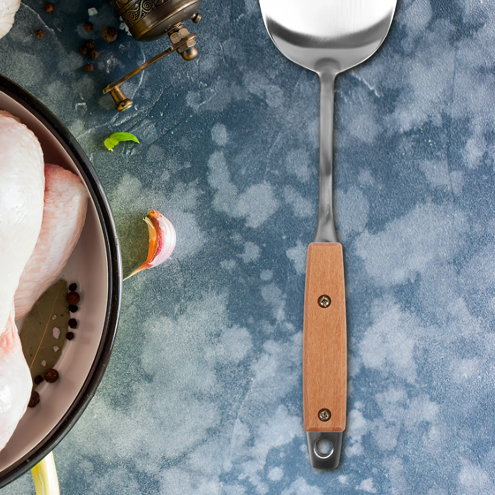 

Sturdy Wooden Spatula Handle Replacement Heat Resistant Comfortable Grip for Household Spatulas Replacement Wooden Handle