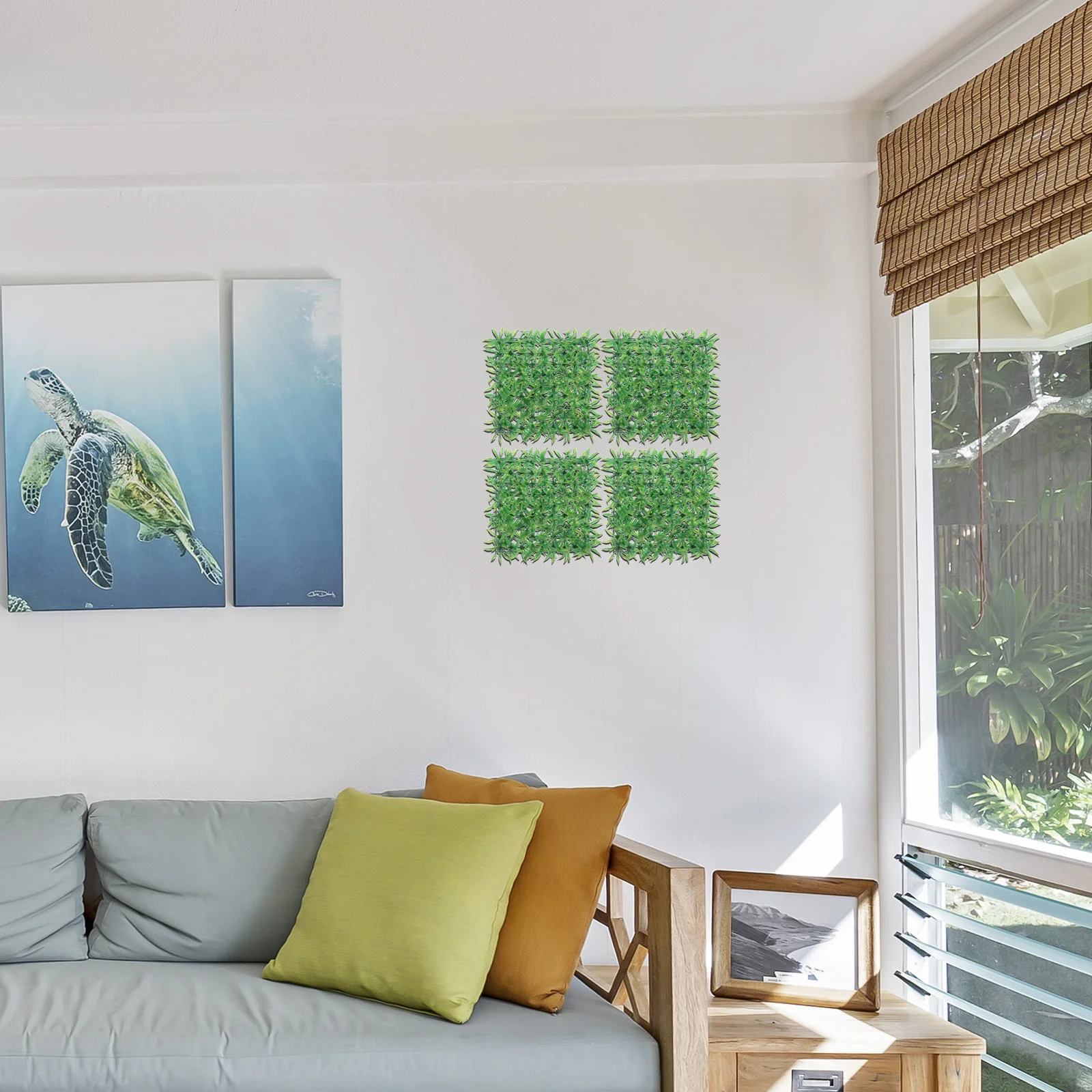 

4Pcs Artificial Grass Wall Decor Realistic Fake Grass Panels Backyard Patio Privacy Screen Outdoor Greenery Wall Panel