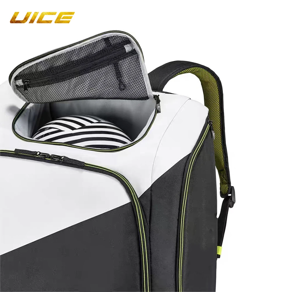 60L Large Capacity Storage Ice Ski Boots Bag Helmet Multifunction Double Layer Solid Waterproof Ski Backpack with Dust Cover