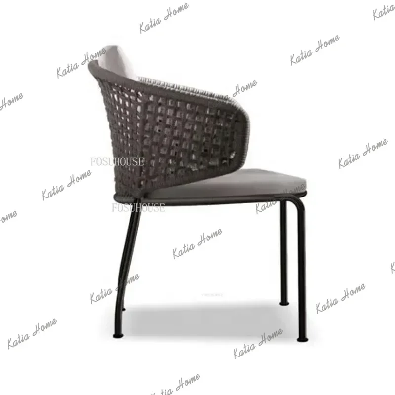 LSOutdoor Beach Chairs Rattan Backrest Italian Designer Armchair Garden Patio Furniture Portable Leisure Seating for Poolside
