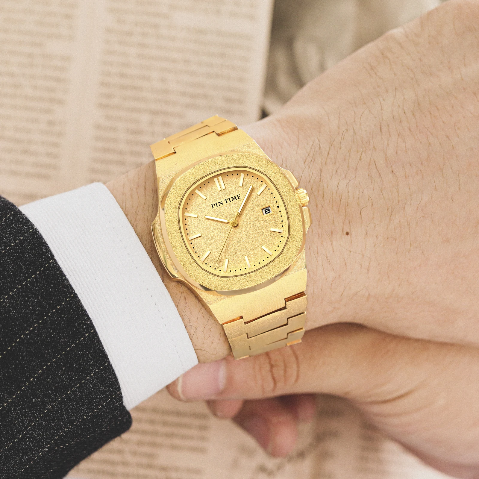 Luxury Watches For Men Stainless Steel Waterproof Man Watch Date Week Casual Gold Men's Quartz Watch Reloj Relogio Automático